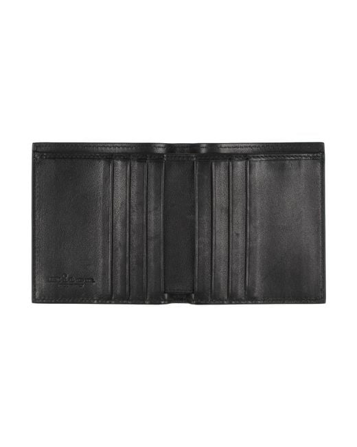 Kiton Black Wallet Calfskin for men
