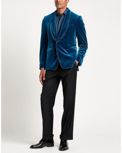 Lardini Blue Military Blazer Polyester, Elastane for men
