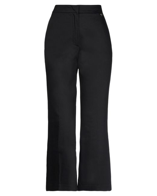 Twin Set Black Pants Cotton, Modal, Elastane