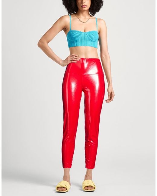 Norma Kamali Red Leggings