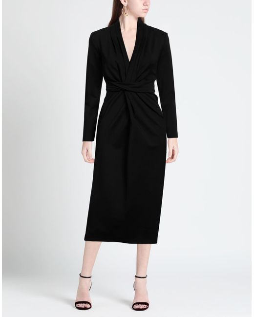 Semicouture Black Midi Dress Viscose, Polyamide, Elastane