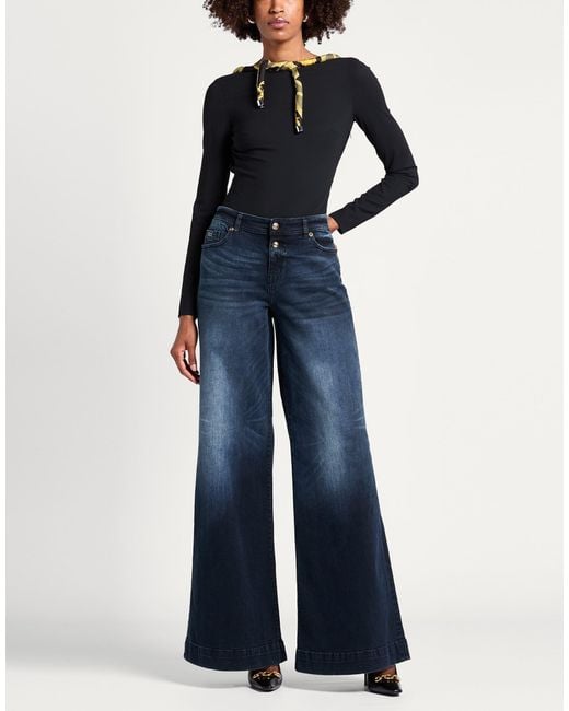 Versace Blue Bodysuit Viscose, Elastane