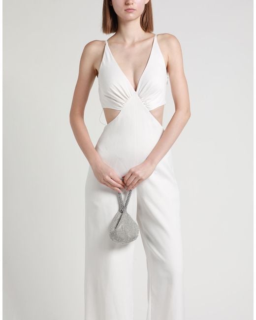 Maje White Jumpsuit Polyester, Acetate, Elastane