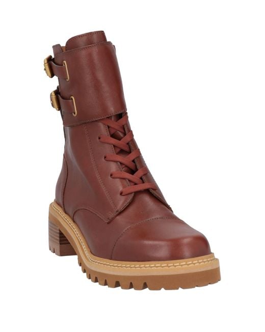 See By Chloé Brown Ankle Boots Calfskin