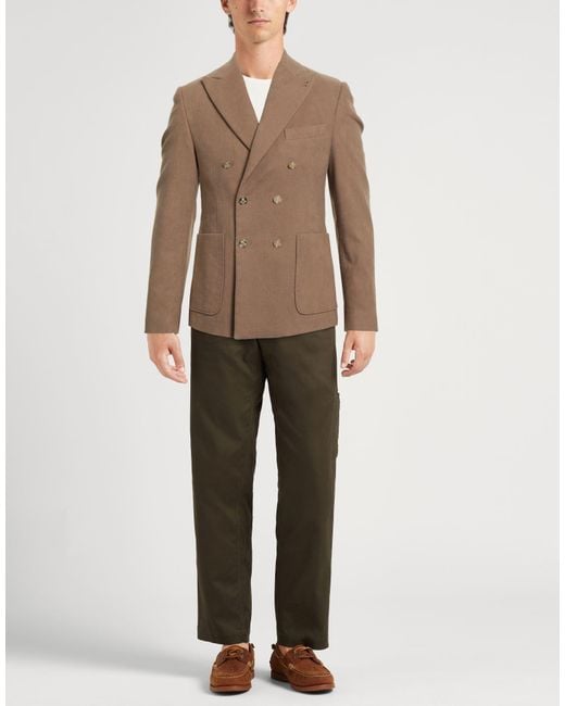 Daniele Alessandrini Brown Camel Blazer Cotton, Polyester, Viscose, Elastane for men