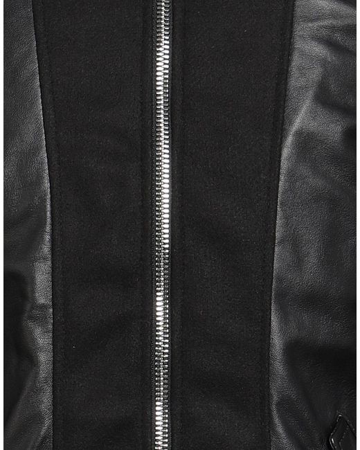 Daniele Alessandrini Black Jacket Ovine Leather, Acrylic, Polyester, Elastane for men