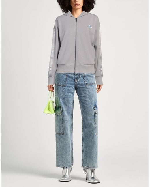 ARMANI EXCHANGE Gray Light Sweatshirt Polyester, Modal, Elastane