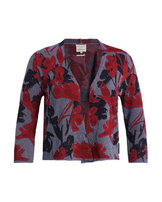 ALESSIA SANTI Red Cardigan Viscose, Metallic Fiber, Polyamide