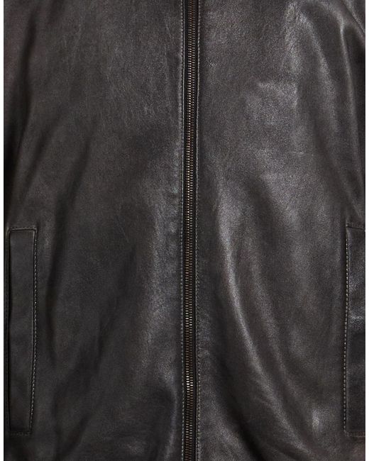 Loewe Black Jacket Lambskin, Wool, Acrylic, Polyamide, Elastane for men