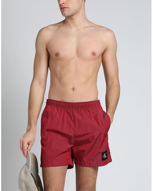 Calvin Klein Red Swim Trunks for men