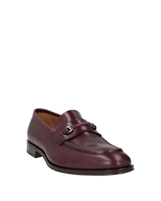 Ferragamo Purple Burgundy Loafers Leather for men