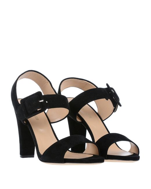 Sergio Rossi Suede Sandals in Black - Lyst