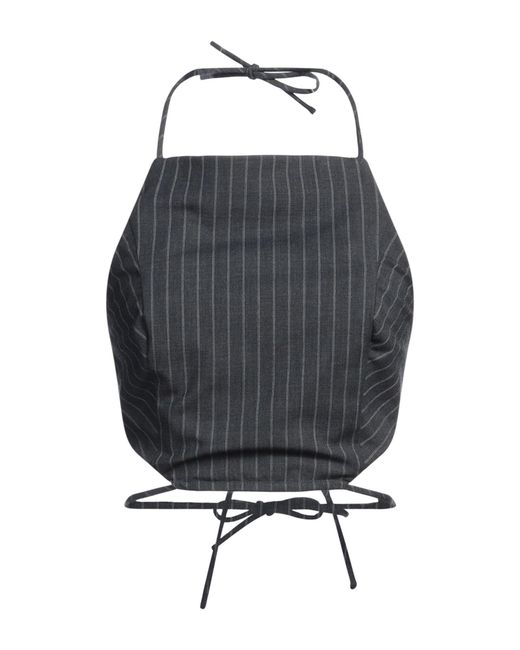 Ganni Gray Top Recycled Polyester, Viscose, Elastane
