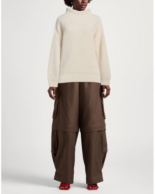 Anine Bing White Turtleneck Alpaca Wool, Wool, Polyamide, Polyacrylic