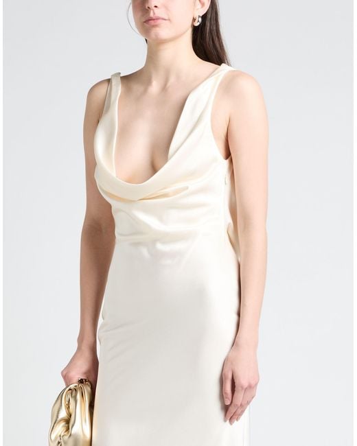 GIUSEPPE DI MORABITO White Ivory Maxi Dress Acetate, Viscose, Elastane