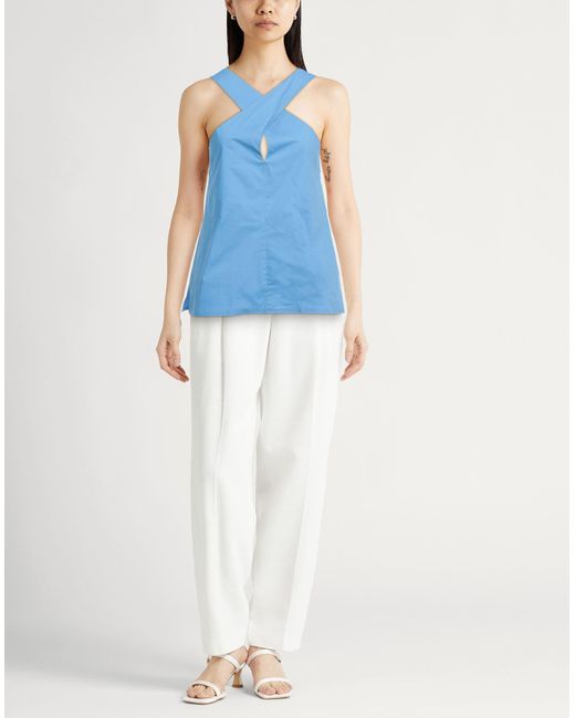 .., merci italia Blue Top Cotton, Elastane