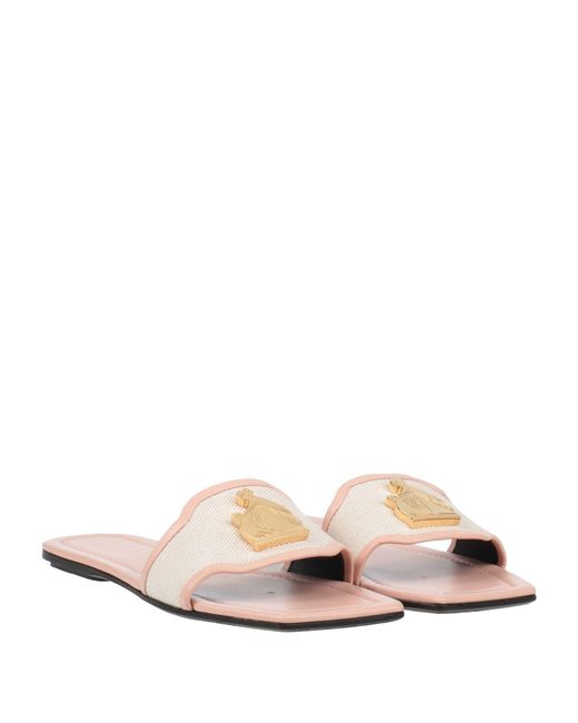 Lanvin White Antique Rose Sandals Leather, Textile Fibers
