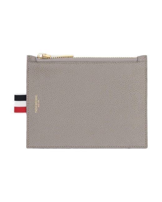 Thom Browne Gray Coin Purse Leather for men