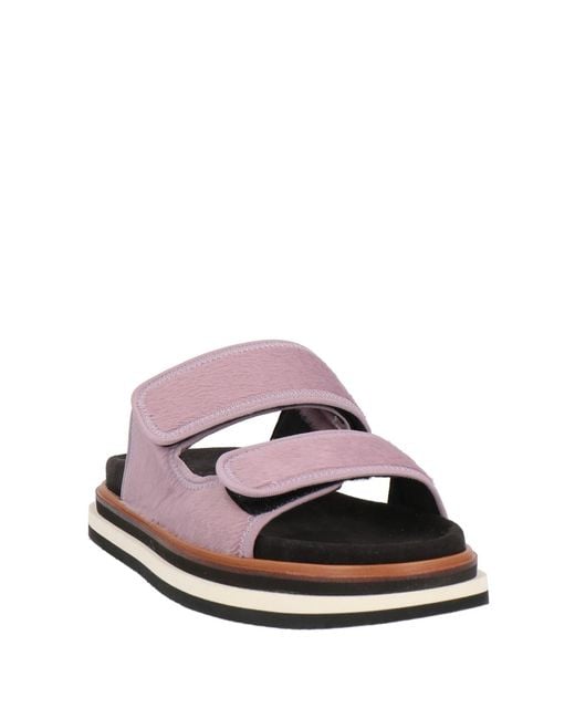 Hogan Pink Lilac Sandals Textile Fibers, Leather
