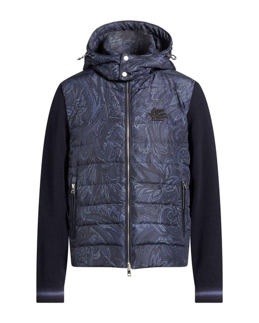 Etro Blue Puffer Polyester, Wool, Acrylic for men