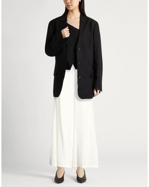 Semicouture White Ivory Pants Linen