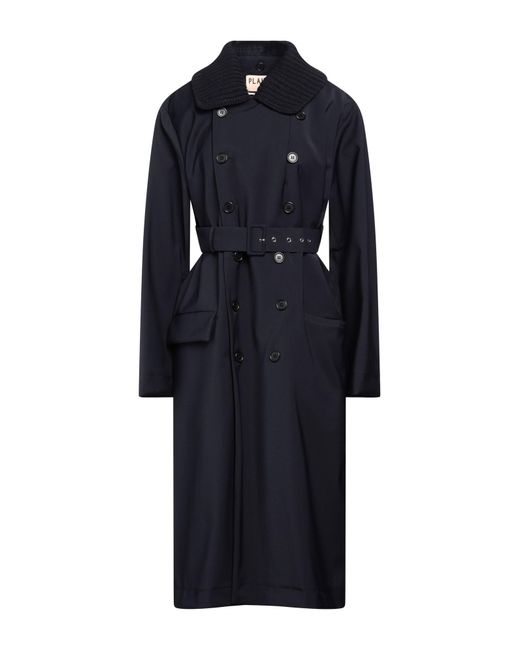 Plan C Blue Overcoat & Trench Coat