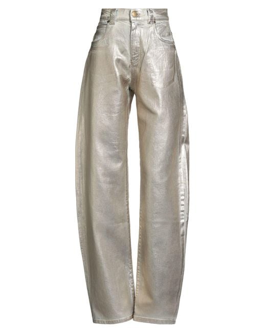 Pinko Gray Jeans Cotton, Rubber