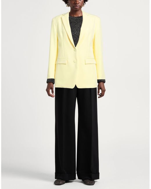 Suoli Yellow Blazer Polyester, Viscose, Elastane
