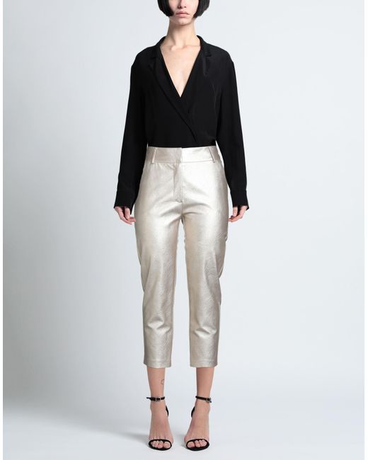 Shirtaporter White Pants Polyurethane, Viscose
