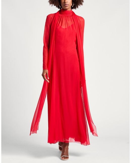 Blumarine Red Maxi Dress Polyester