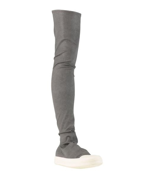 Rick Owens White Boot Textile Fibers