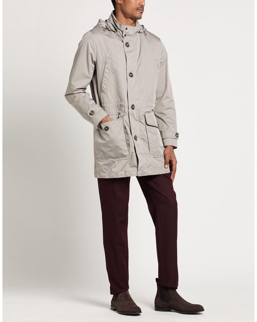 Moorer Gray Overcoat & Trench Coat Polyester for men