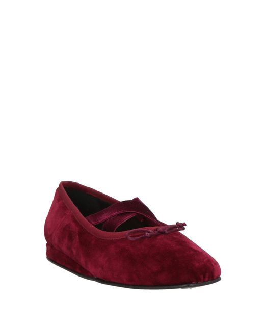 Castaner Red Ballet Flats Textile Fibers