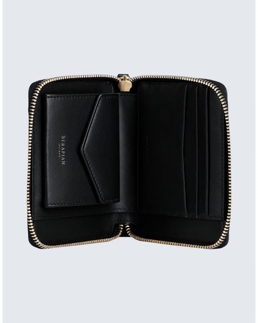 Serapian Black Wallet Soft Leather