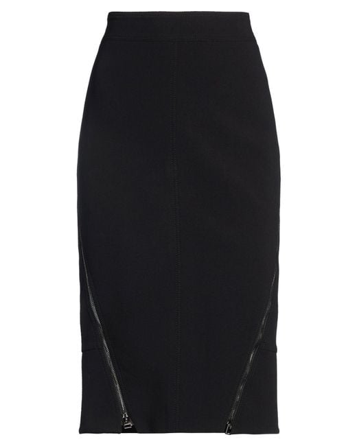 Tom Ford Black Midi Skirt Virgin Wool, Elastane
