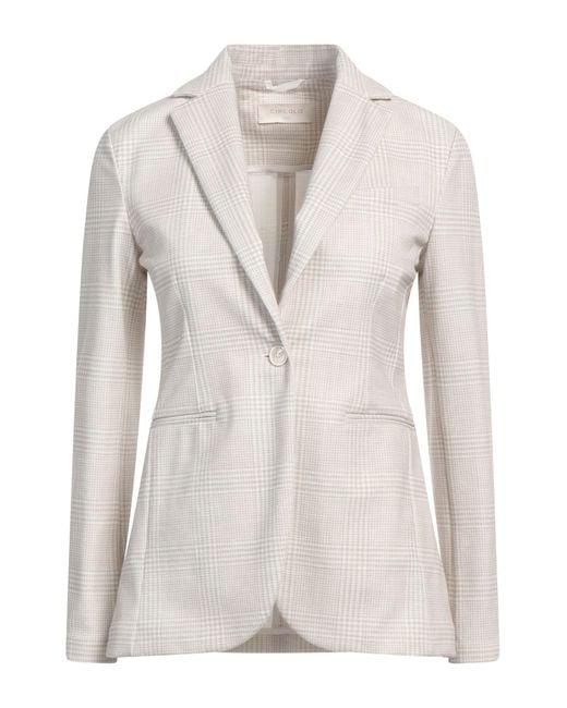 Circolo 1901 White Blazer Cotton, Elastane