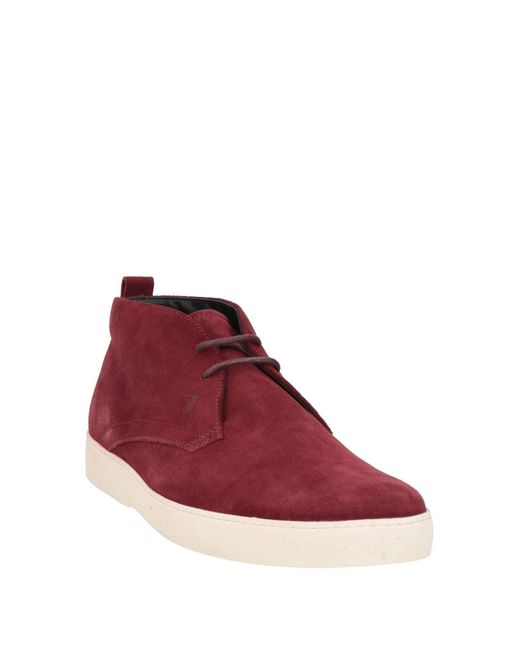 Tod's Red Ankle Boots Leather for men