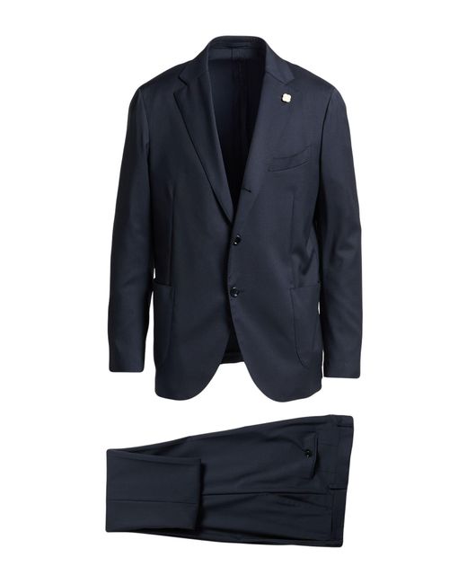 Lardini Blue Suit Polyester, Wool, Elastane for men