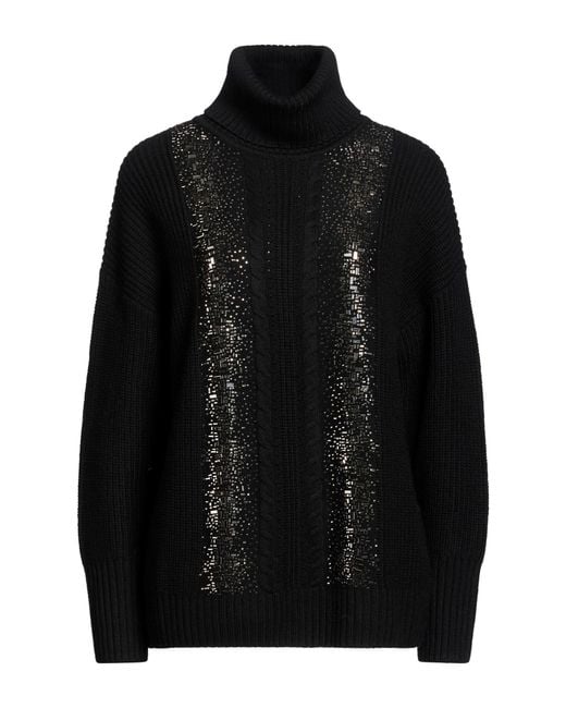 Max Mara Black Turtleneck Virgin Wool