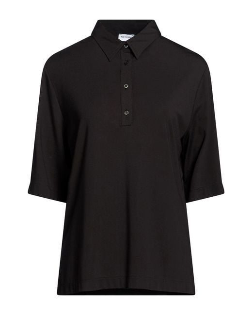 RUE DU BAC Black Polo Shirt Viscose, Polyamide, Elastane