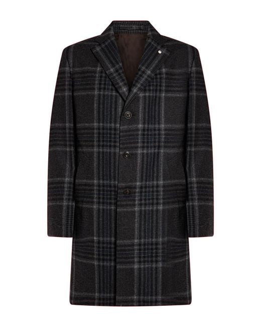 L.b.m. 1911 Black Coat Virgin Wool for men