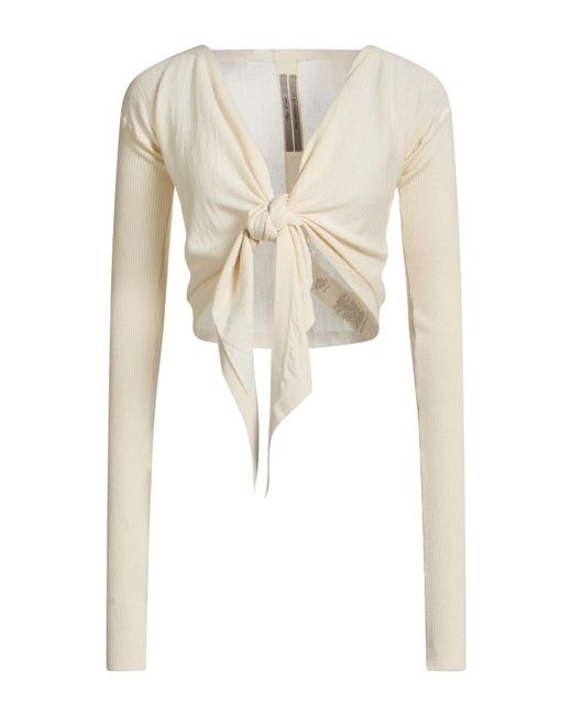Rick Owens White Wrap Cardigans