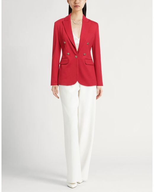Liu Jo Red Blazer Viscose, Polyamide, Elastane