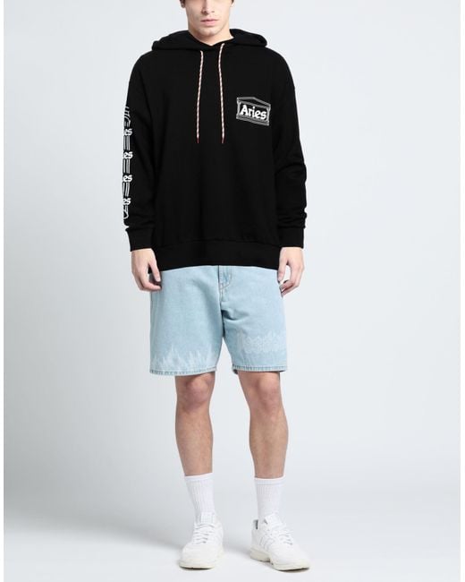 Aries Black Sweatshirt Cotton for men