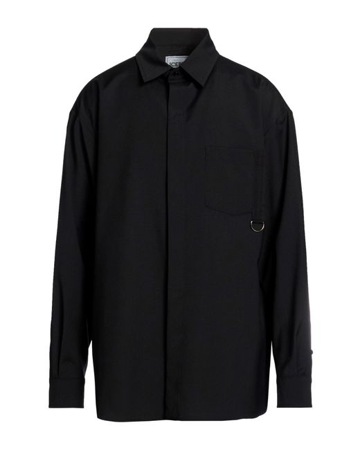 Iceberg Black Shirt Polyester, Wool, Elastane for men