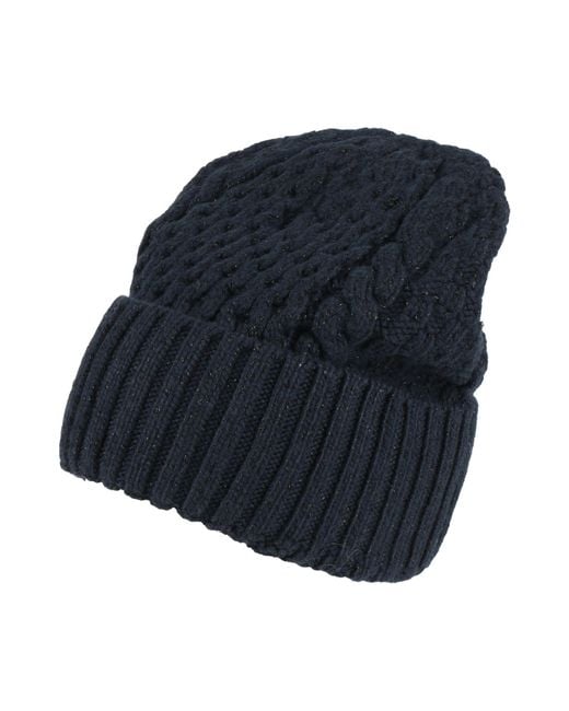 Fabiana Filippi Blue Midnight Hat Virgin Wool, Viscose, Silk, Cashmere, Polyester