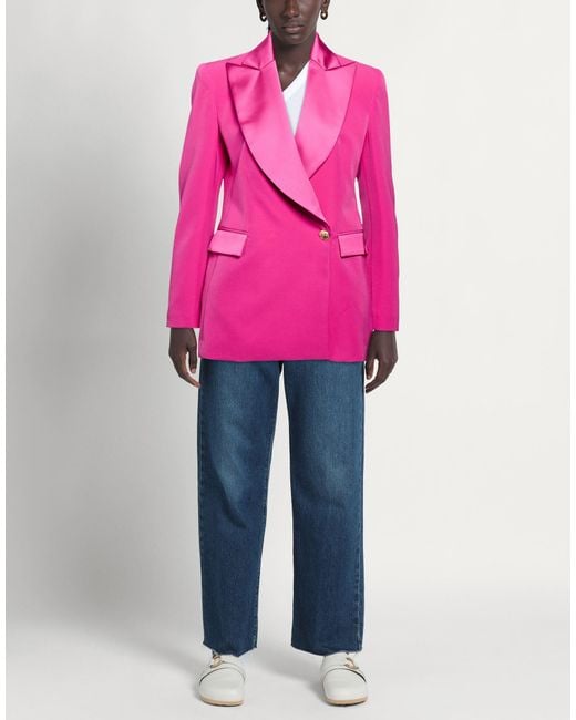 SILENCE LIMITED Pink Fuchsia Blazer Polyester, Elastane