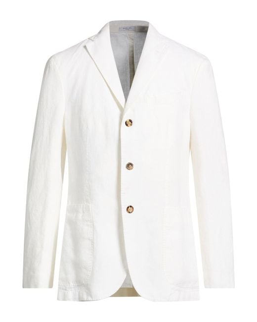Boglioli White Blazer Linen for men