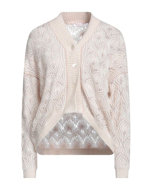Rossopuro White Cardigan Synthetic Fibers, Wool, Polyacrylic, Mohair Wool, Cashmere