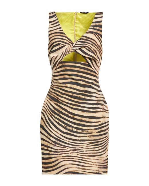 Just Cavalli Natural Mini Dress Polyester, Elastane